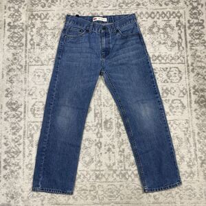 Levis 505 Jeans Blue Denim Kids Regular Casual Straight Leg Jeans Size 12 Husky